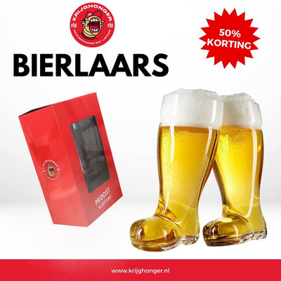 KrijgHonger XXL Glazen Bierlaars In Cadeauverpakking | 2.5L | PROOST KLOOTZAK