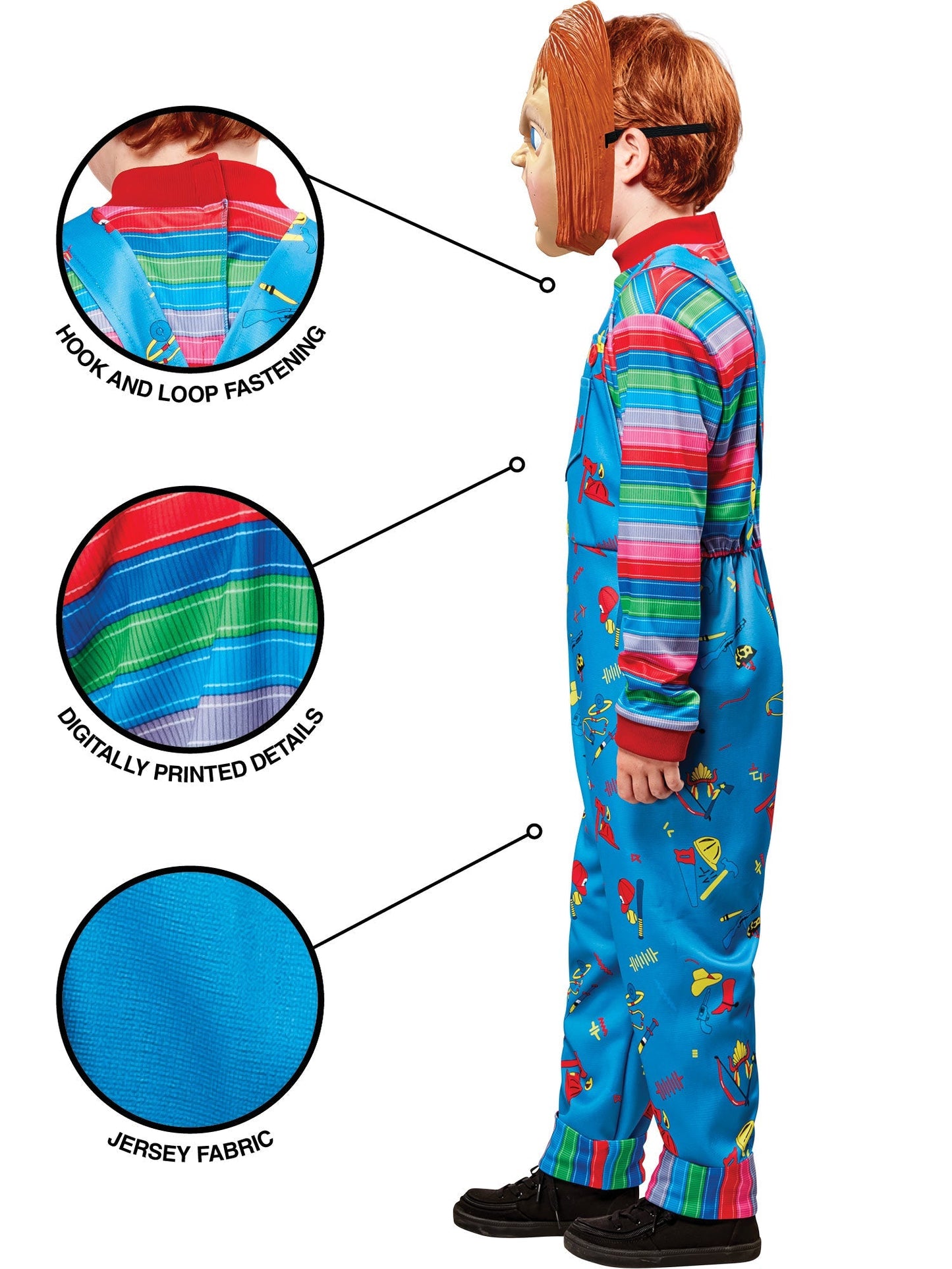 Chucky Kostuum Voor Kinderen | Jumpsuit + Half Masker