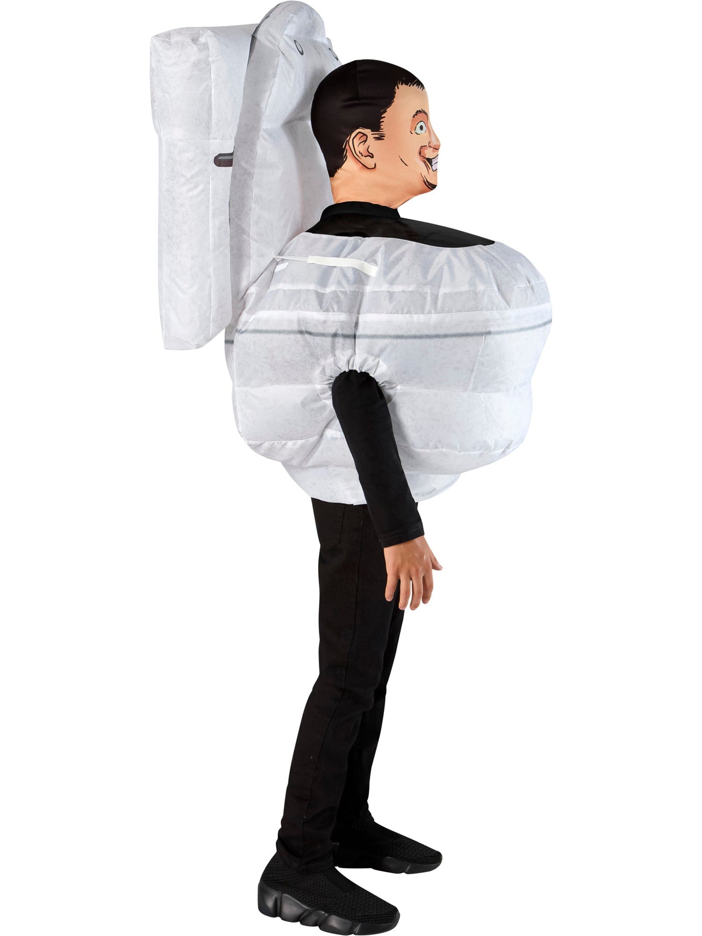 Skibidi Inflatable Toilet Kostuum Kinderen | Opblaastoilet met Ventilator & Snood