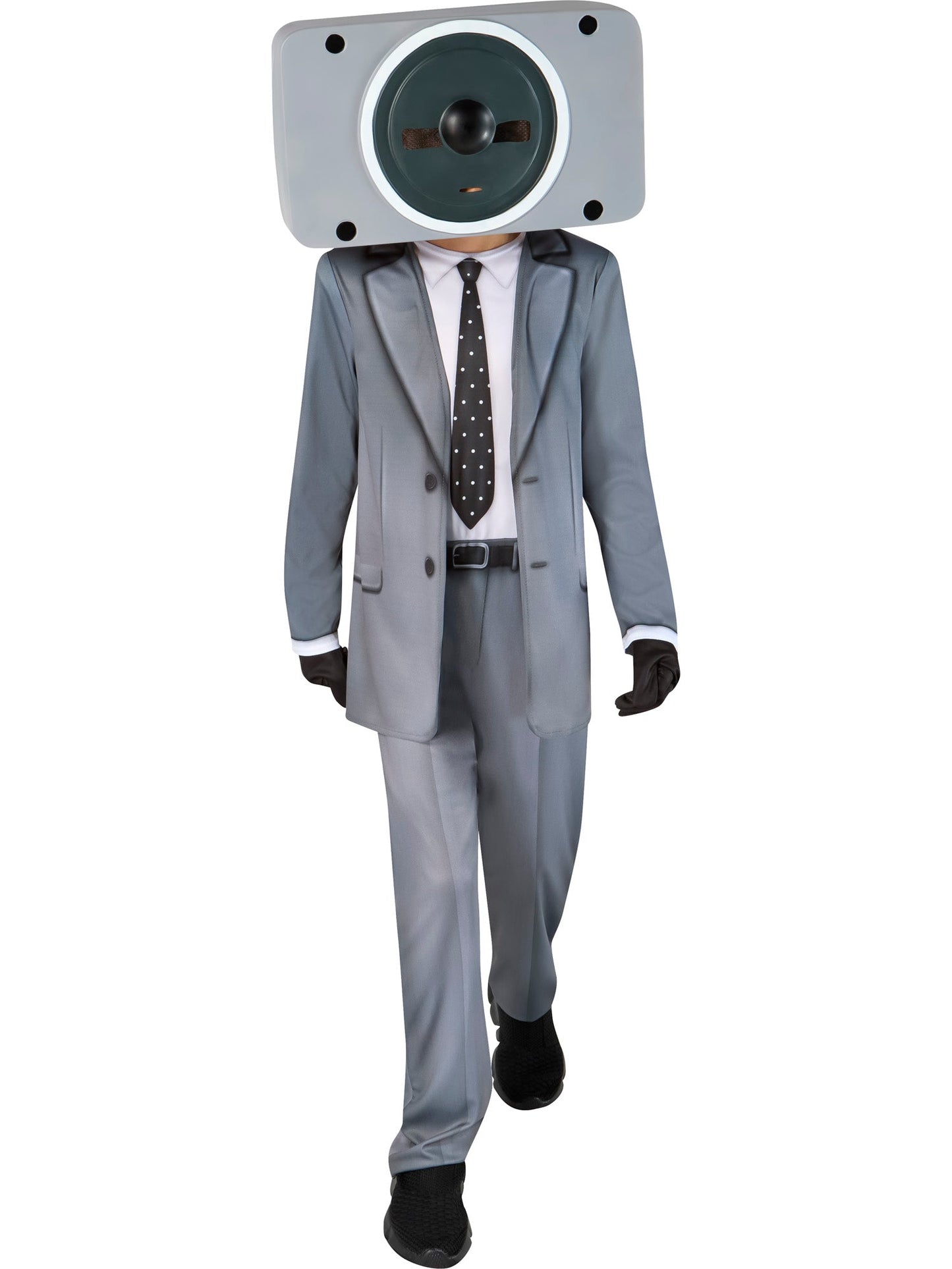 Speakerman | Skibidi Toilet Kostuum Kinderen | Jumpsuit, Half Masker & Handschoenen