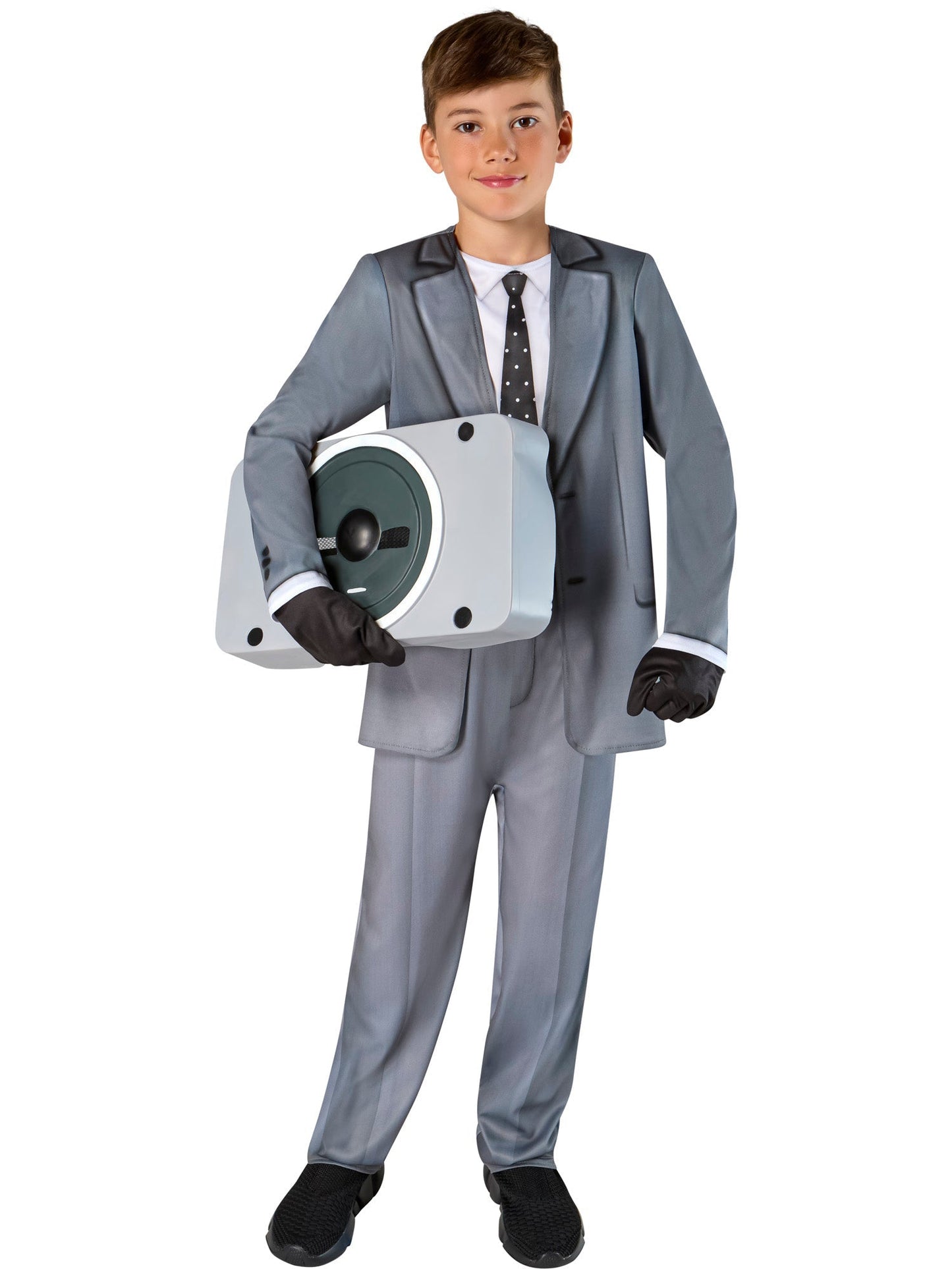 Speakerman | Skibidi Toilet Kostuum Kinderen | Jumpsuit, Half Masker & Handschoenen