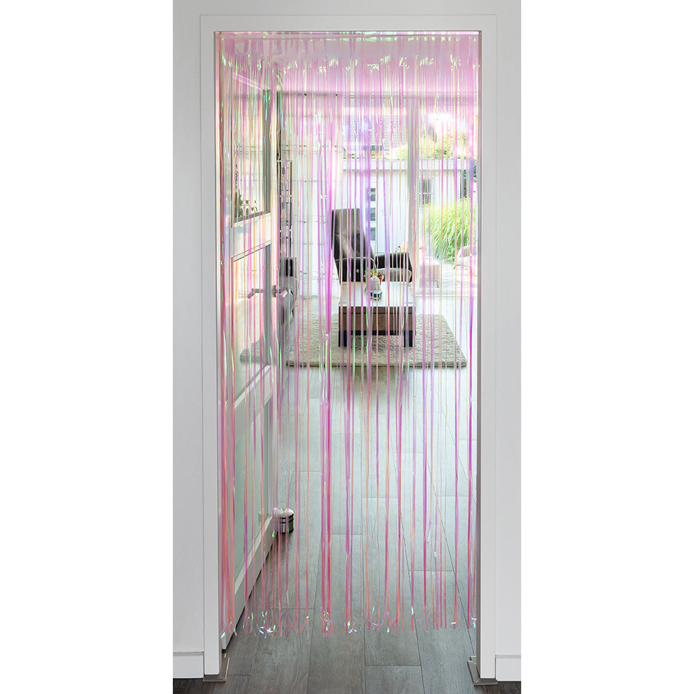 Foliegordijn iriserend lichtroze (200 x 100 cm)