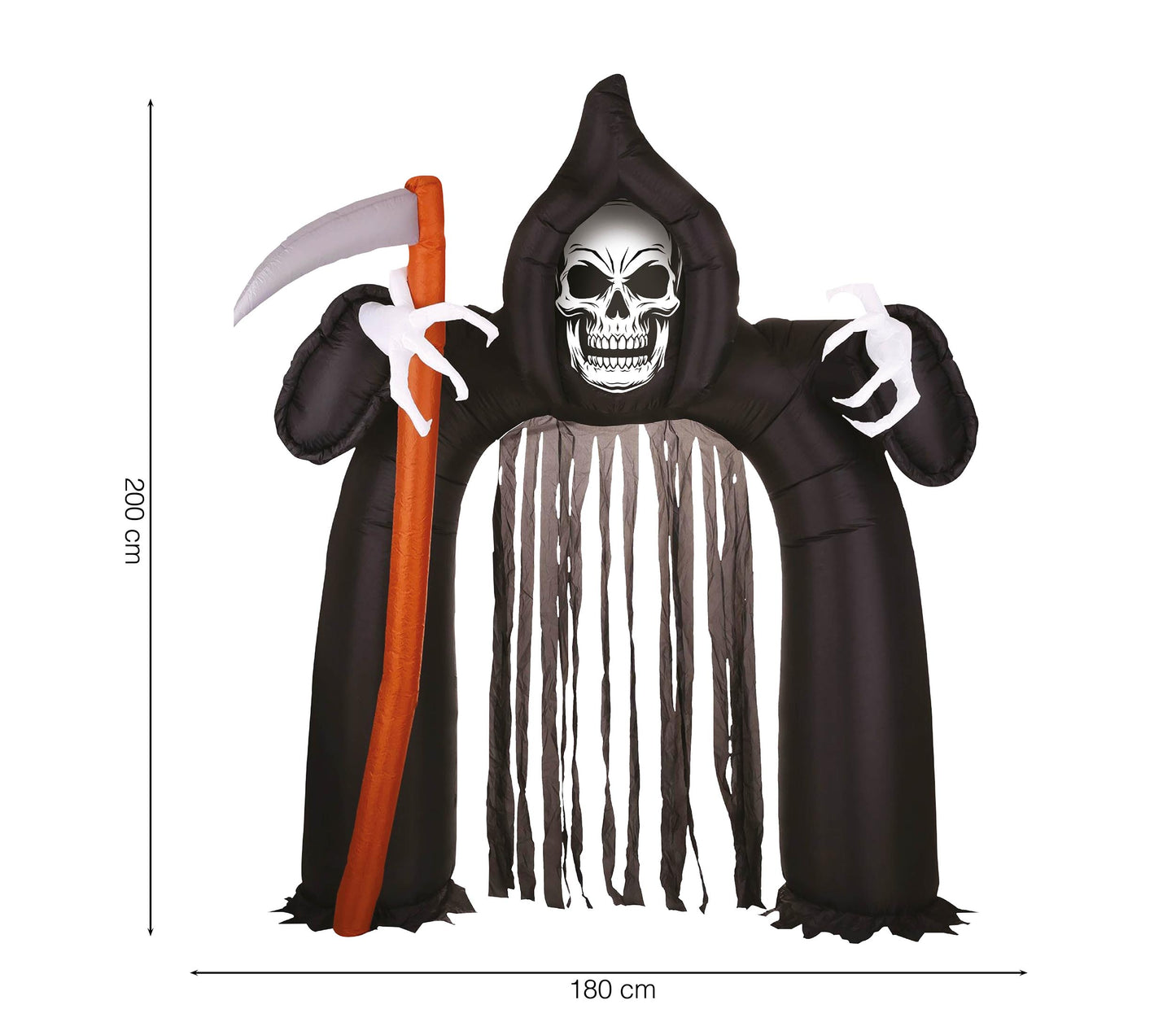 Opblaasbare Halloween Boog met Magere Hein – 200 x 180 cm