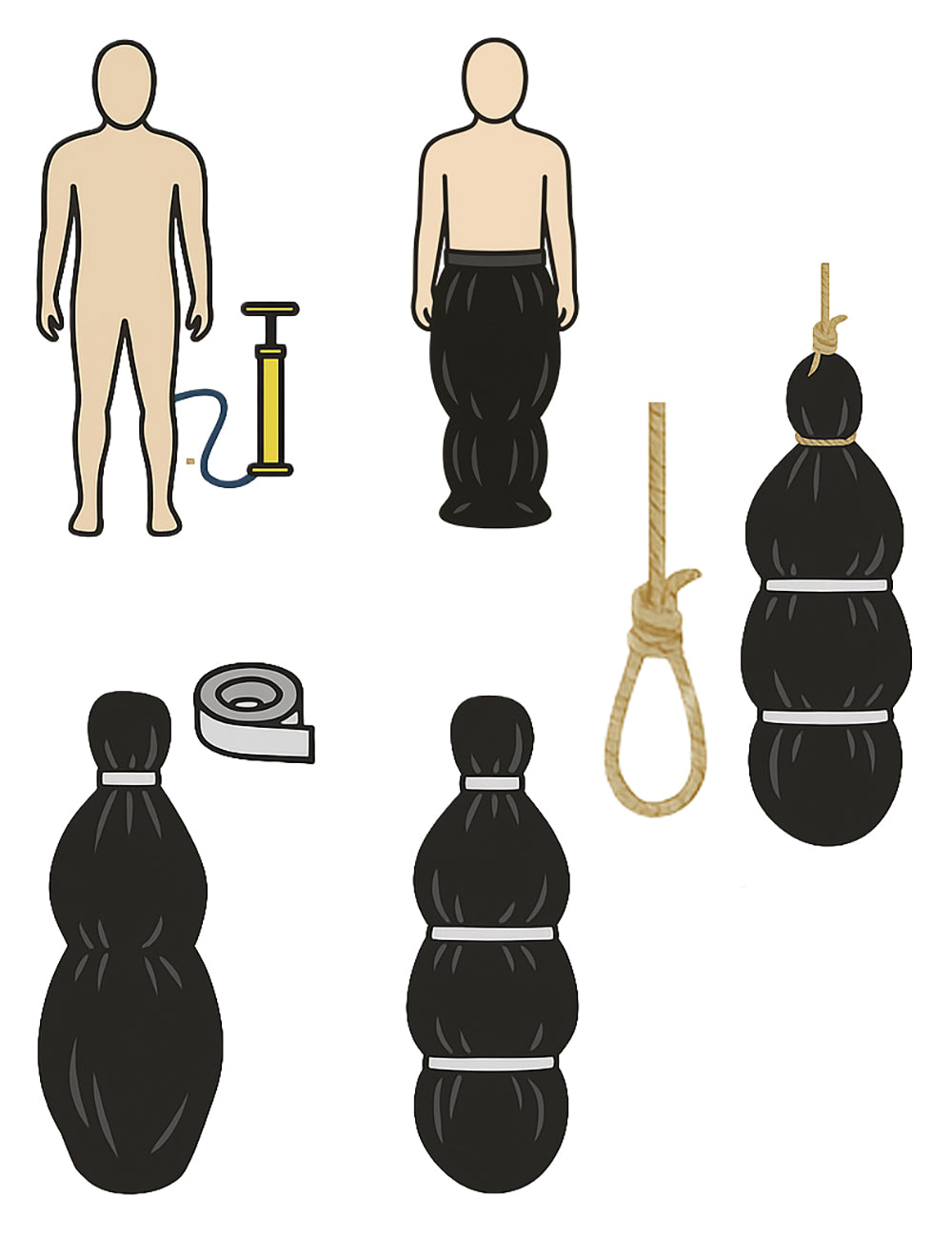 Opblaasbaar Halloween Lijk in Zak – 178 cm