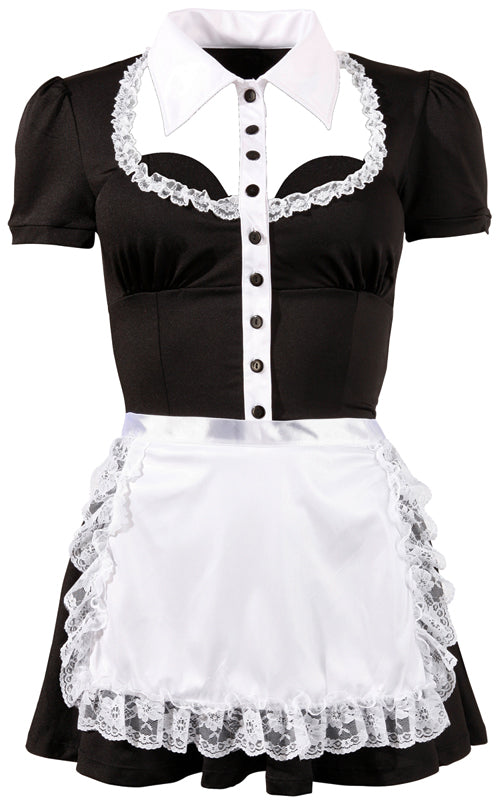 Sexy Serveerster Outfit | Zwart/Wit