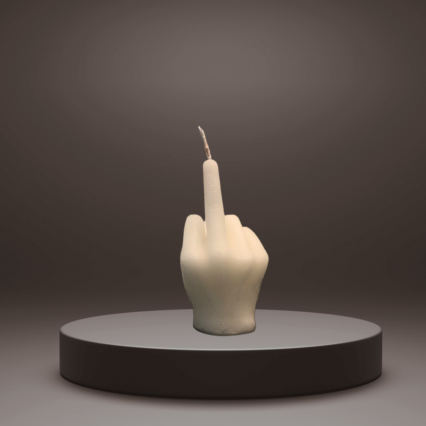 Middelvinger Kaars - Wit/Zwart - Rozemarijn/Kamille