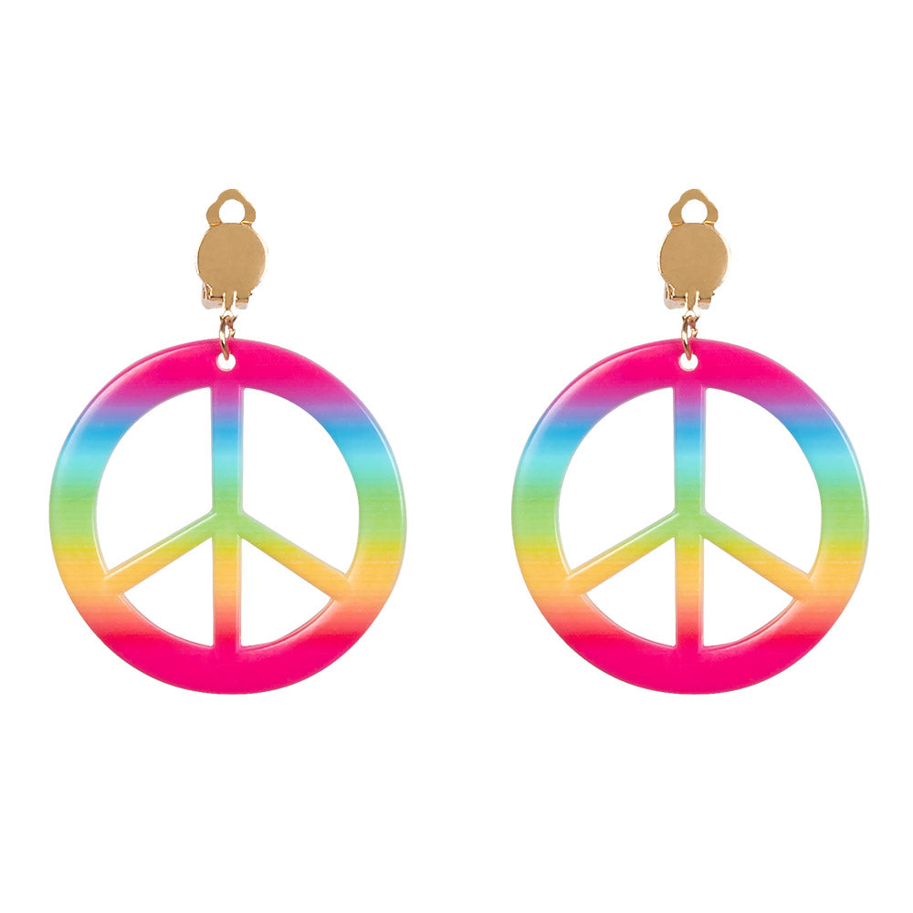 Set Hippie de luxe (hoofdband, partybril, oorbellen en ketting)