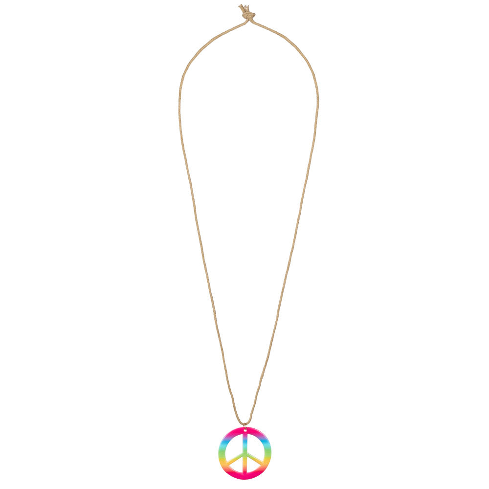Set Hippie de luxe (hoofdband, partybril, oorbellen en ketting)