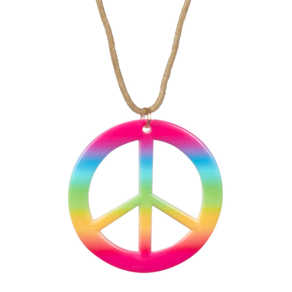 Set Hippie de luxe (hoofdband, partybril, oorbellen en ketting)