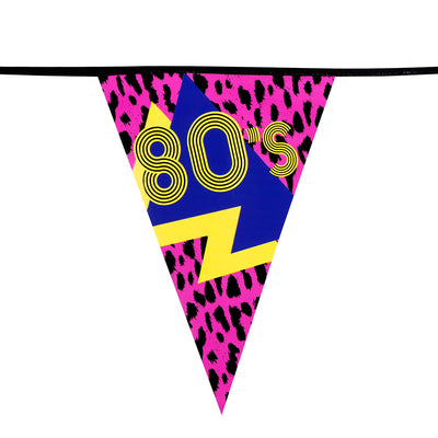 PE vlaggenlijn 80's (36 x 25 cm)(6 m)