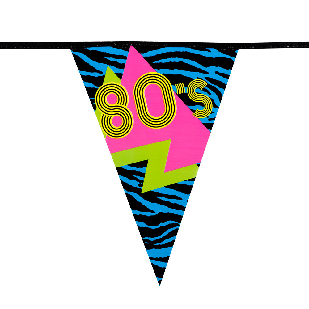 PE-Wimpelkette 80er Jahre (36 x 25 cm) (6 m)