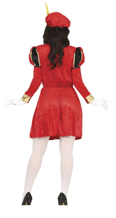 Pietenpak Kleid Rot/Gold – Festliches Set mit Hut & Gürtel