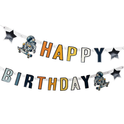 Papp-Buchstabenbanner Space 'Happy Birthday' (250 cm)