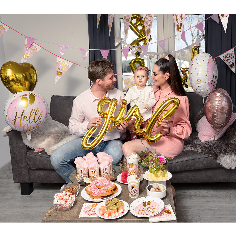 Foliengirlande „Hello Girl!“ (30 x 20 cm) (6 m)