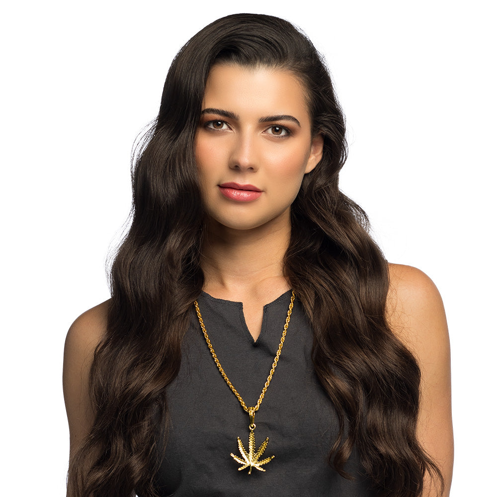 Halskette Cannabispflanze | Unisex | Gold