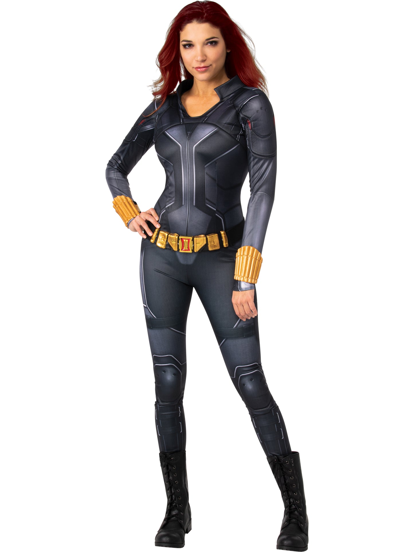 Black Widow Deluxe | Volwassenen Kostuum | Jumpsuit, Riem, Manchetten