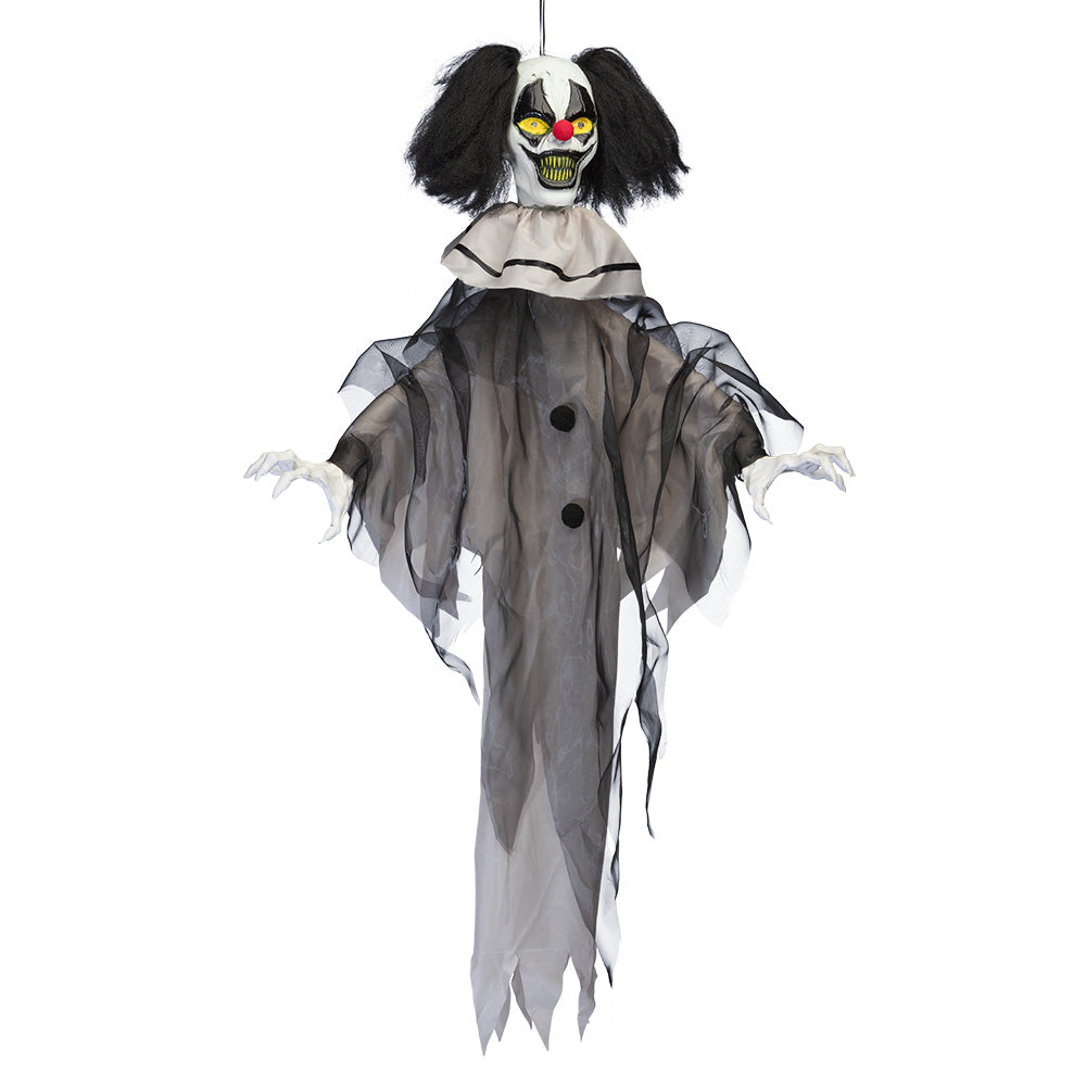 Hangdecoratie Nightmare Clown – 90 cm met Licht, Geluid en Beweging