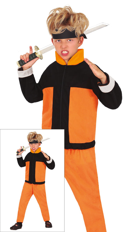 Ninja Naruto Kostüm Junge Orange Schwarz