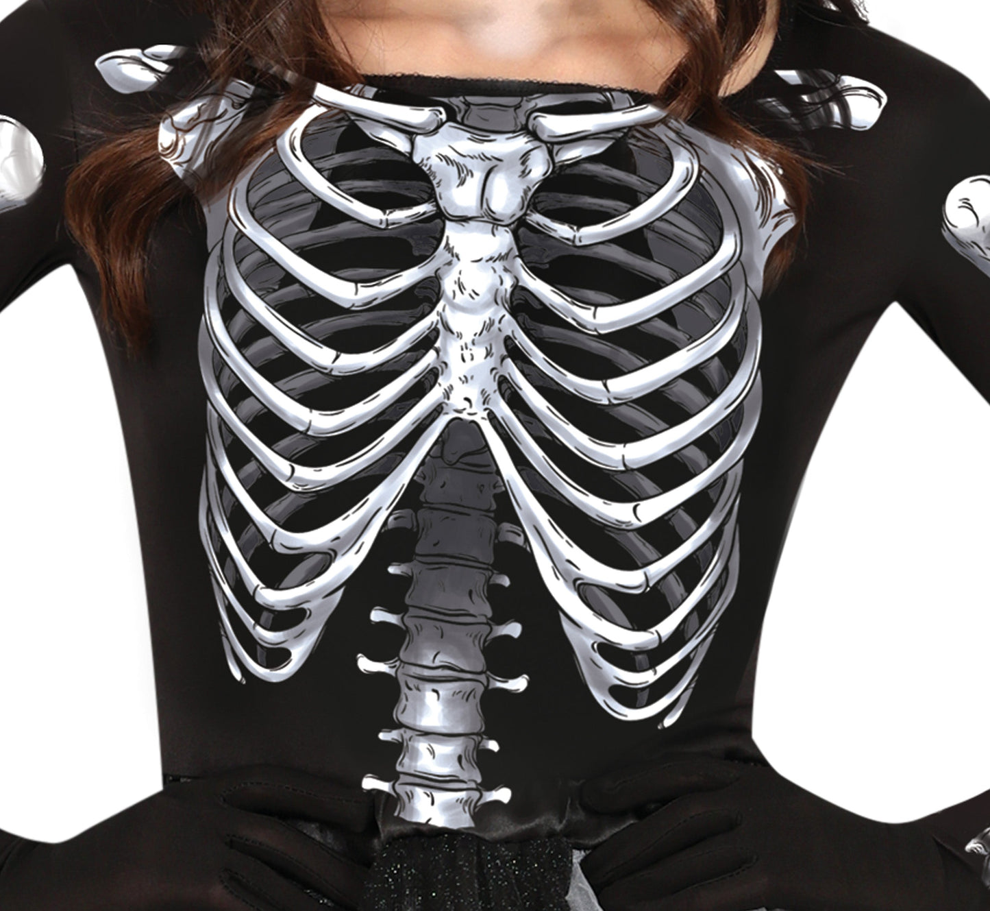 Skelet Halloween Jurk Dames Zwart