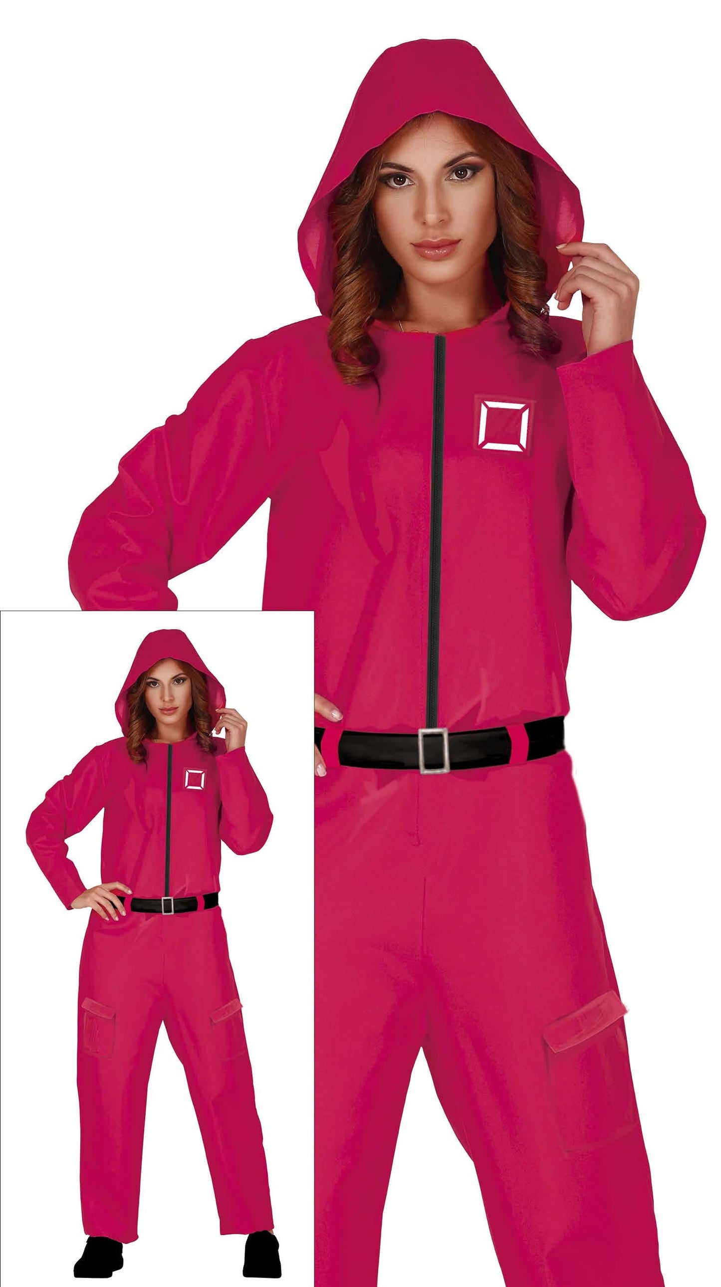 Squid Game Kostuum Dames Rood – Jumpsuit met Symbolen