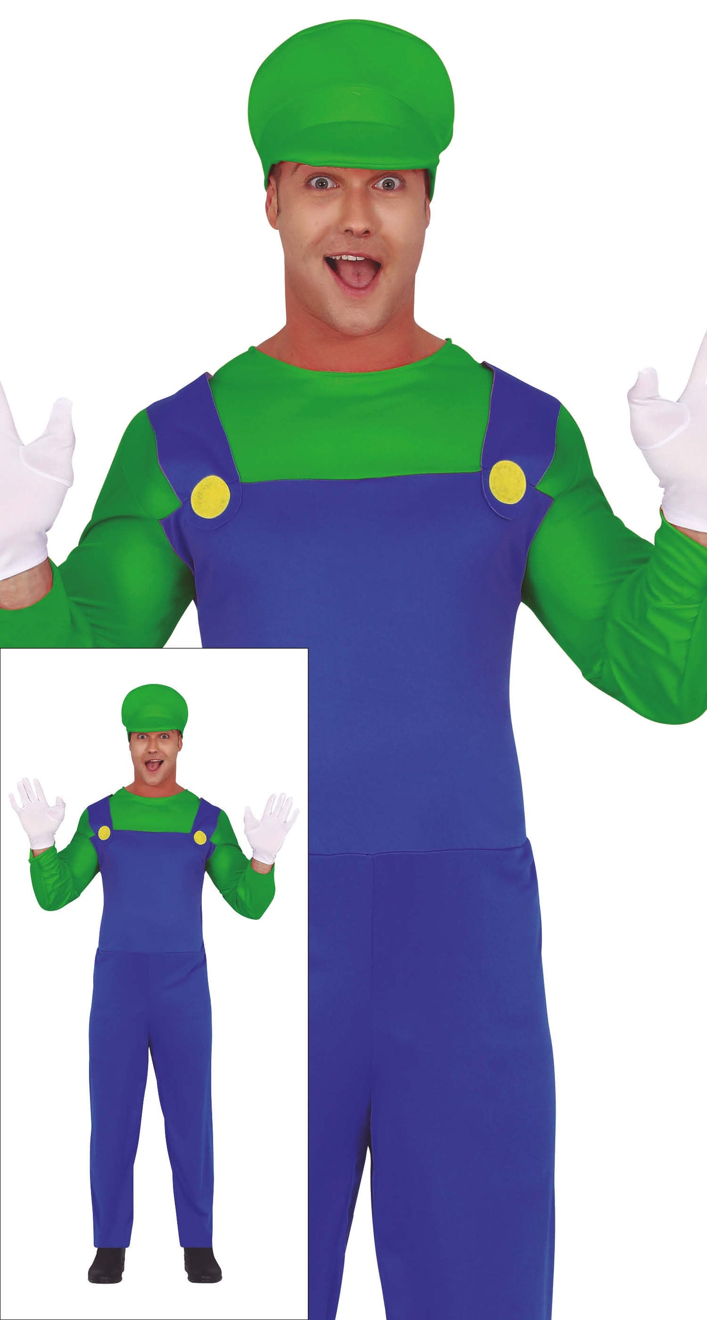 Luigi Kostuum Heren – Super Mario Jumpsuit met Hoed