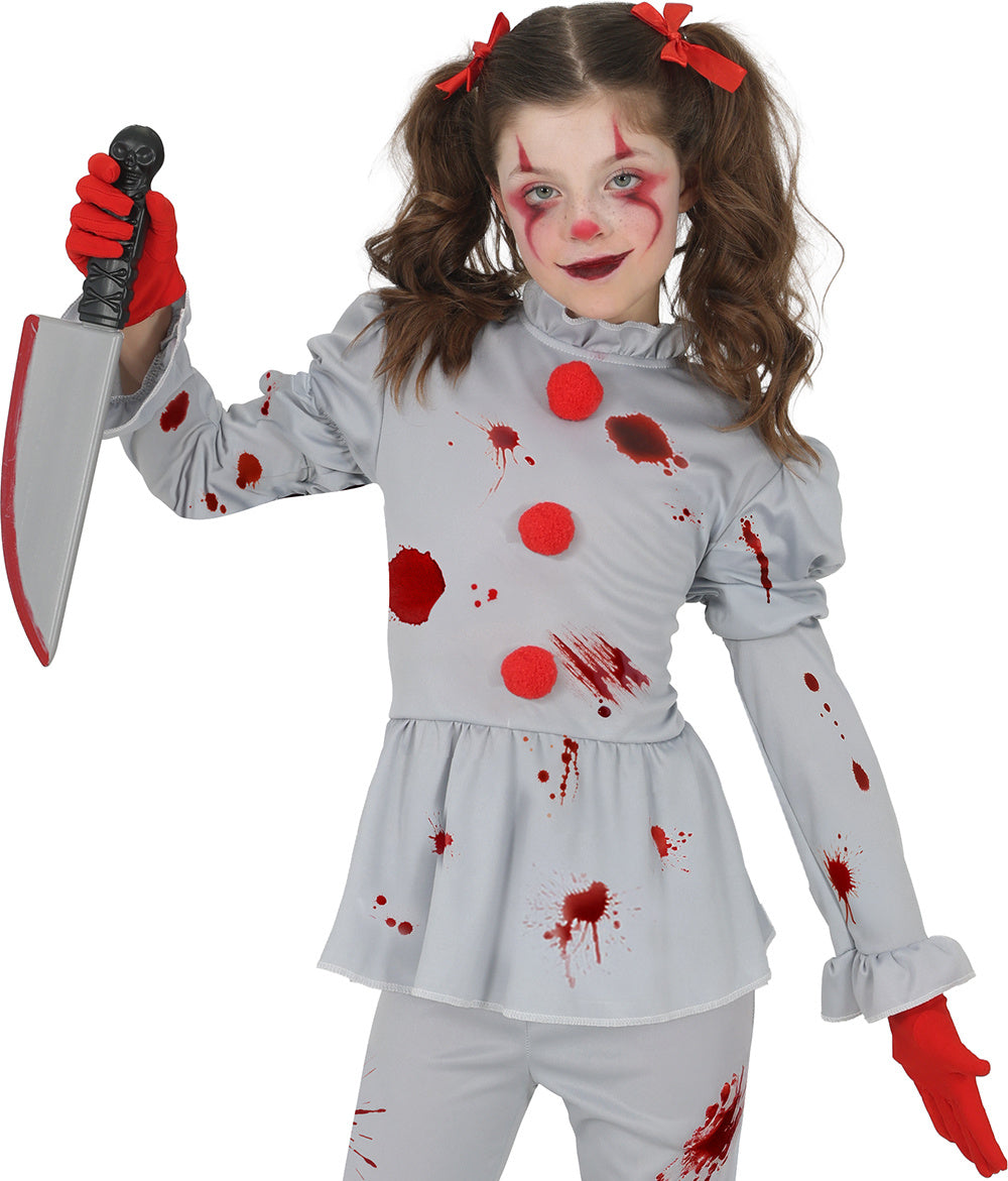 Bloederige Devil Clown Kostuum Kind – Grijze Horror Clown