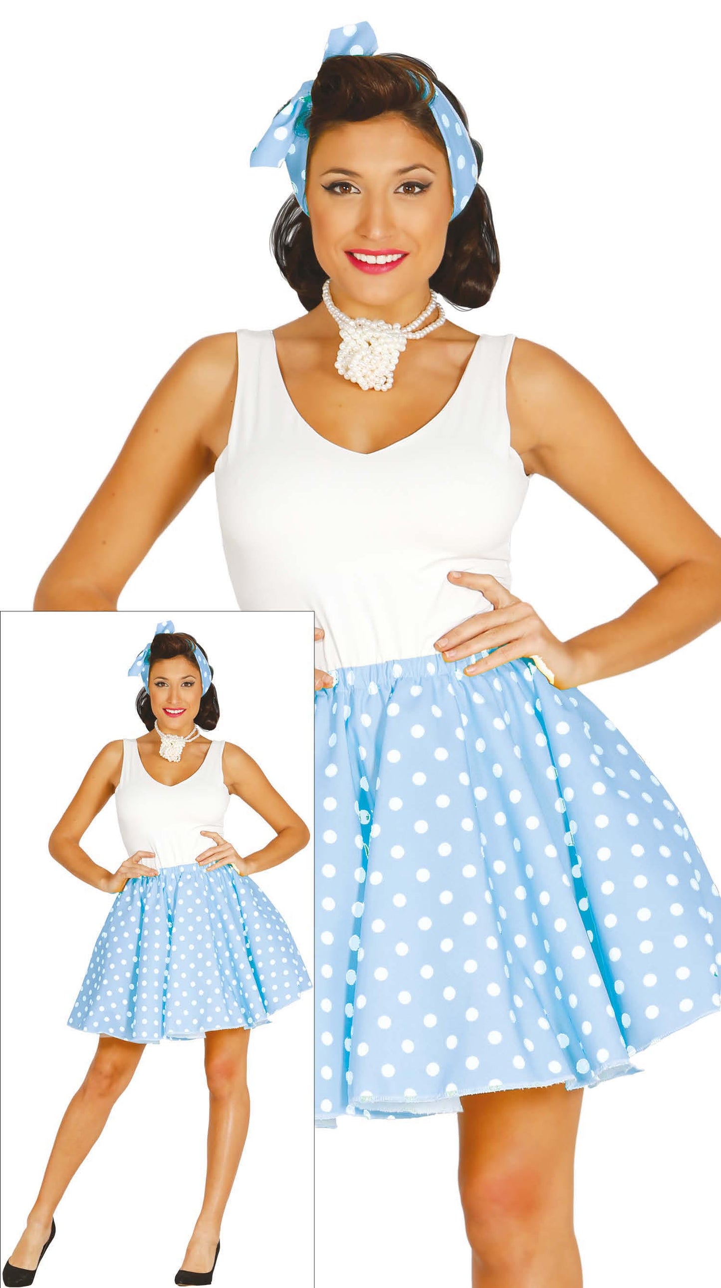 Grease Kostuum Dames Blauw – Filmstijl Outfit