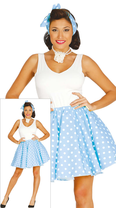 Grease Kostuum Dames Blauw – Filmstijl Outfit