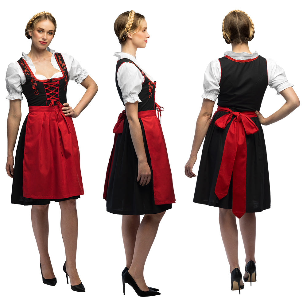 Kostuum Frau Fischer | Dirndl | Duitse Jurk | Rood