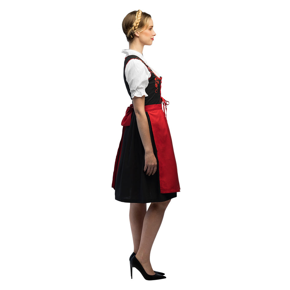 Kostuum Frau Fischer | Dirndl | Duitse Jurk | Rood