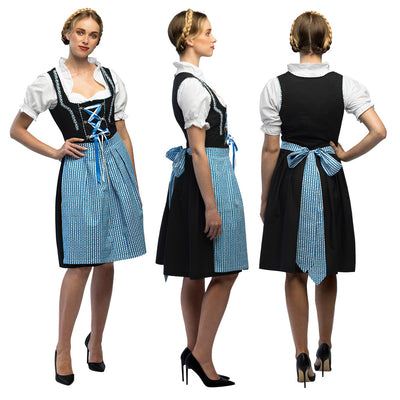 Frau Fischer Kostüm | Dirndl | Deutsches Kleid | Blau