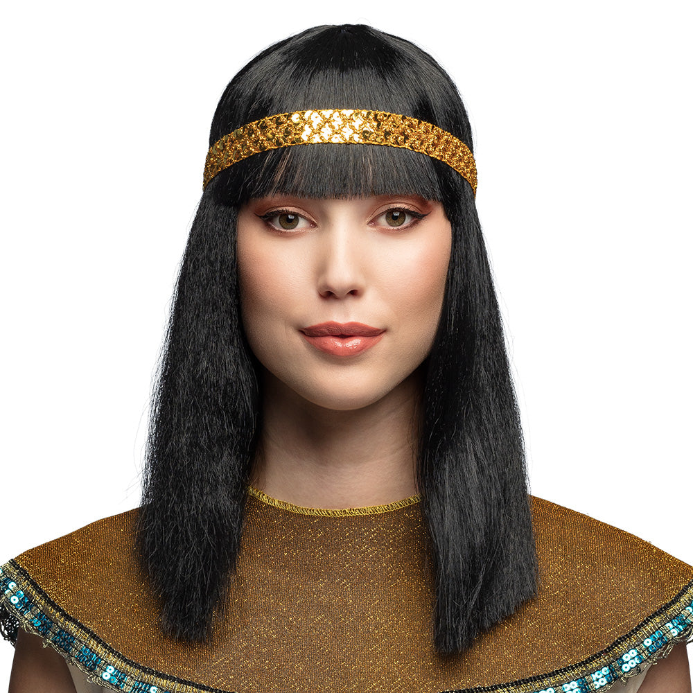 Pruik Cleopatra | Met hoofdband
