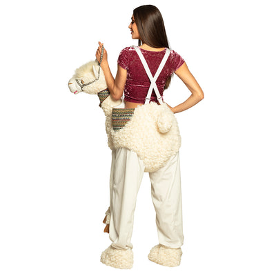 Volwassenenkostuum Op een lama (One Size)