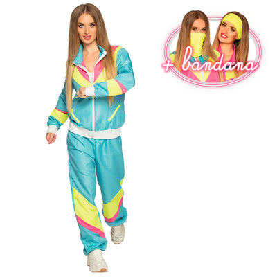 Jaren 90 Trainingspak | Retro Babe | Neonblauw
