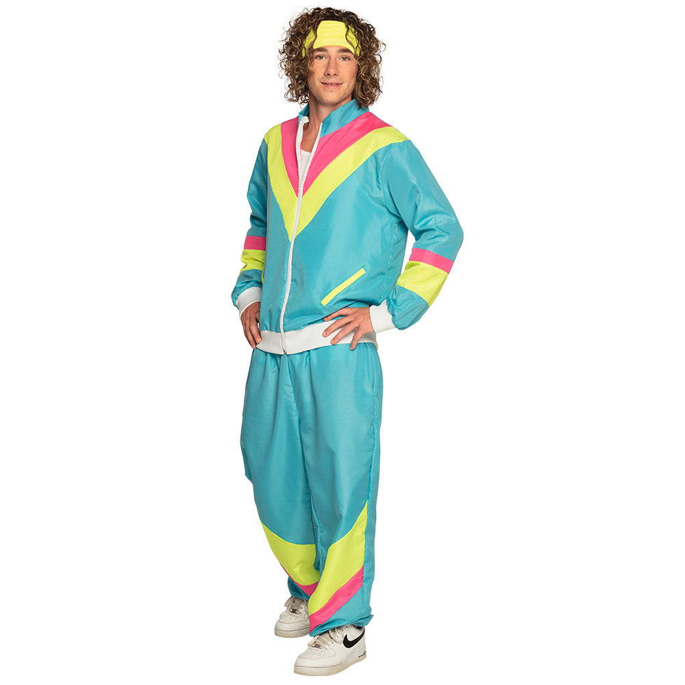 Jaren 90 Trainingspak | Retro dude | Neonblauw