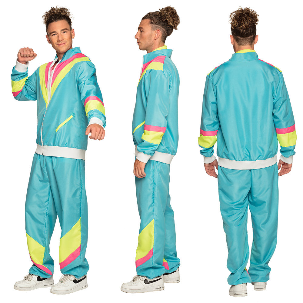 Jaren 90 Trainingspak | Retro dude | Neonblauw