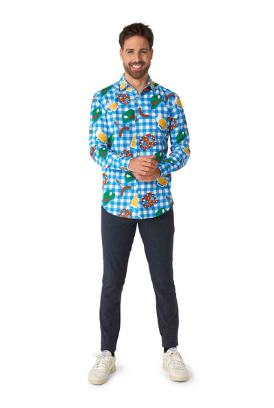 Suitmeister | October Check Blue | Overhemd Oktoberfest