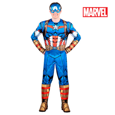 Captain America Adult Deluxe | Jumpsuit + Masker