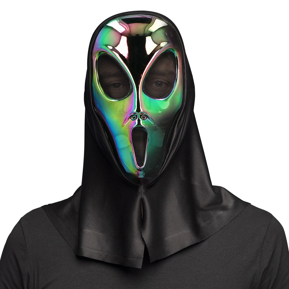 Cosmic Alien gezichtsmasker met kap kopen