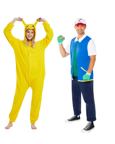 Ash Ketchum Kostuum + Pikachu Onesie | DUO DEAL