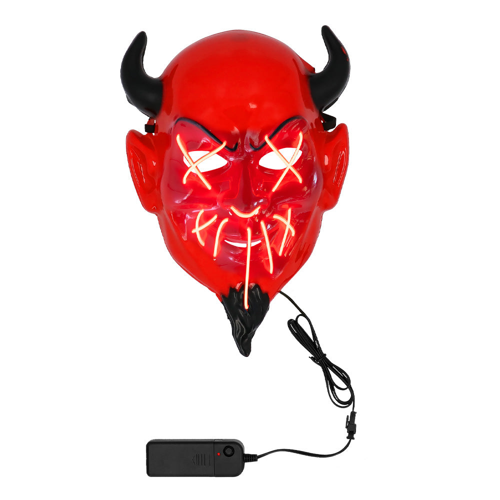 LED duivel masker met licht voor Halloween – 3 standen