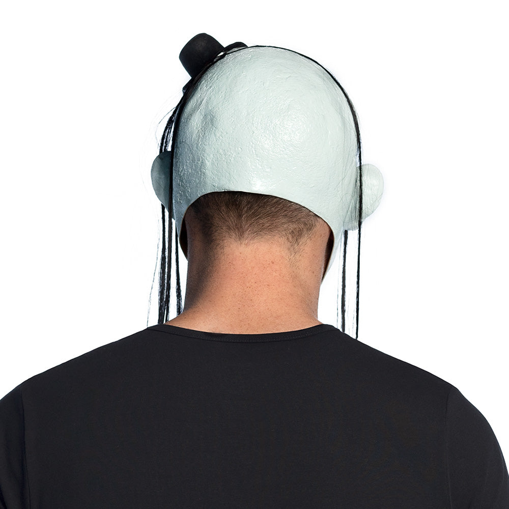 Latex killer clown masker met hoedje en lang haar voor Halloween