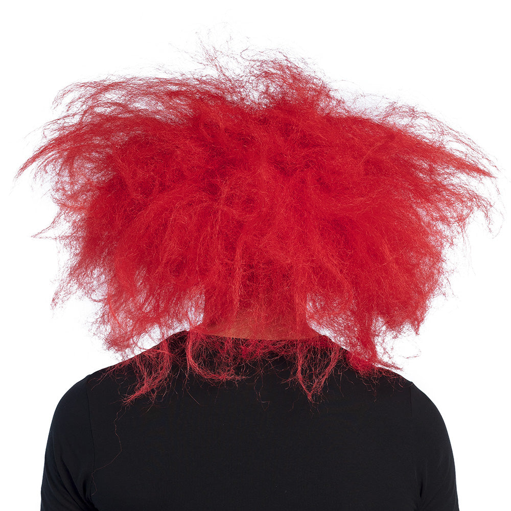 Latex horror clown masker met warrig rood haar voor volwassenen