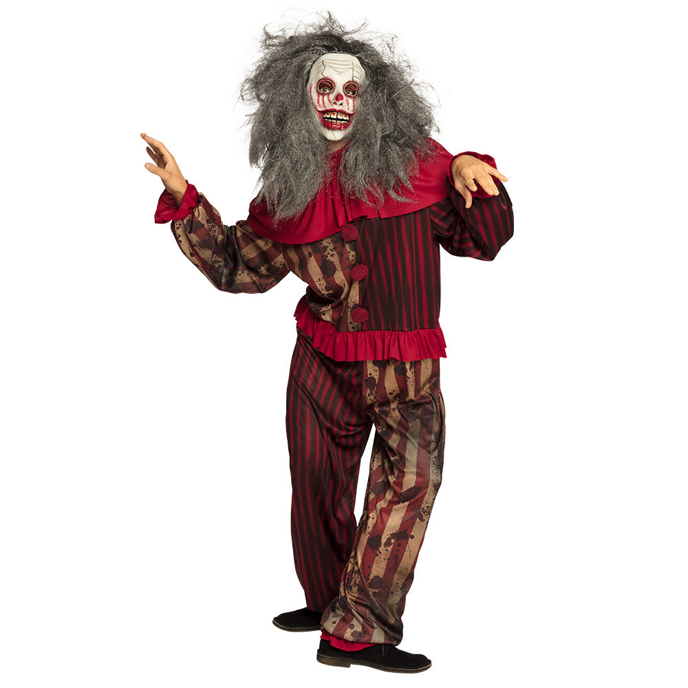 Latex masker zombieclown met haar