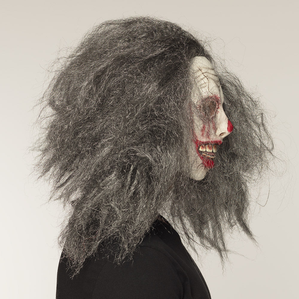 Latex masker zombieclown met haar