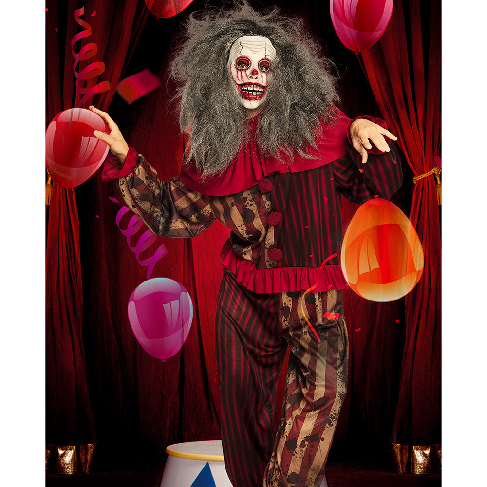 Latex masker zombieclown met haar