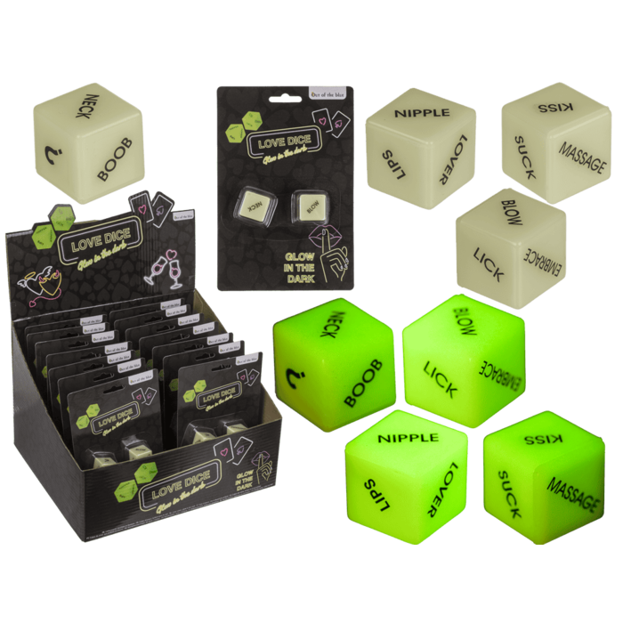 Glow in the Dark Love Dice | 2 Stuks | Breng Spanning in de Slaapkamer!