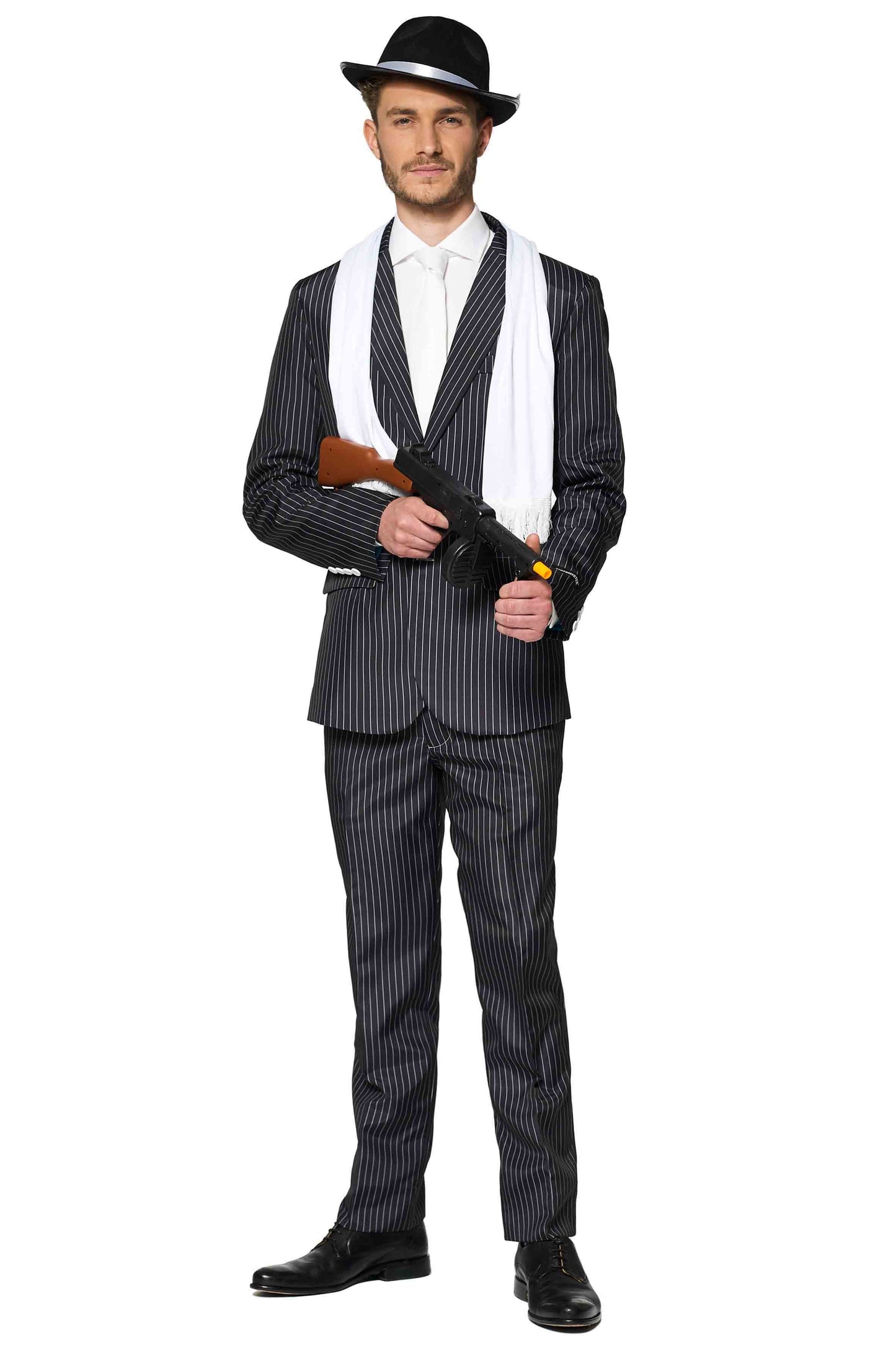 Suitmeister | Gangster Pinstripe Black | Herenpak | Herenkostuum