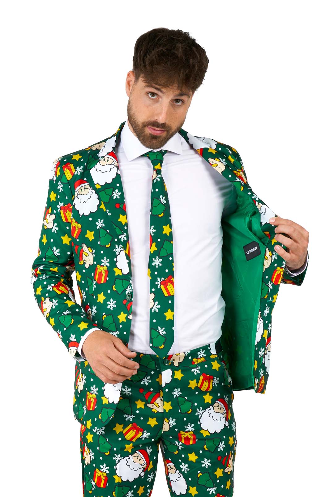 Herenkostuum Suitmeister Santa Elves Green