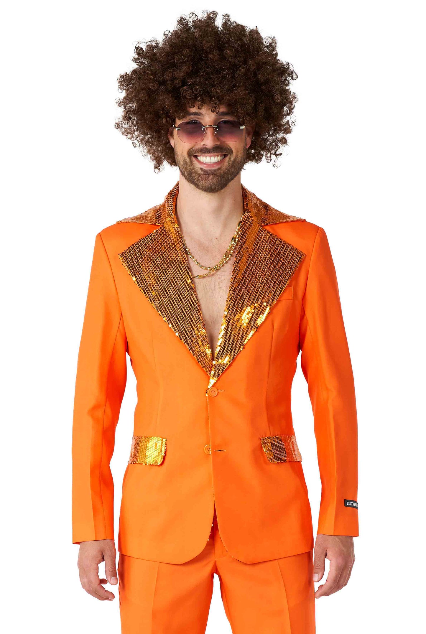 Suitmeister | Disco Anzug Orange | Herren Disco Kostüm